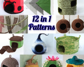 12 in 1 Crochet Pet Cage Set Pattern/ Hideout for small pets (PDF Download)
