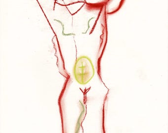 Rysunek pastelowy i olejny na papierze – Ukrzyżowanie autorstwa Lionela Le Jeune, dzieło unikatowe