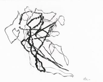 Dessin fusain sur papier, Arbre par Lionel le Jeune, oeuvre Unique, décoration graphique nature de collection d'art