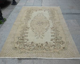 Bohemian Rug, Traditional Turkish Vintage Rug, Handmade Area Rug, Oushak Rug, Ethnic Floor Rug  (271 cm x 168 cm)  8,8 ft x 5,5 ft model:844