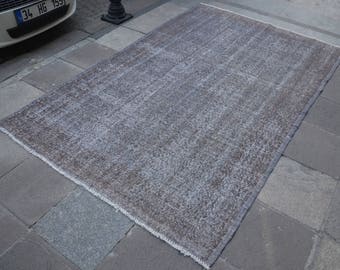 Vintage Grey Turkish Rug, Oushak Carpet, Handmade Traditional Rug, Gray Overdyed Rug   Size (268 cm x 170 cm)  8,7 feet x 5,5 feet model:913