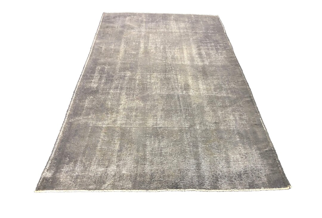 Gray Distressed Rug, Overdyed Rug, Grey Turkish Rug, Handmade Overdyed