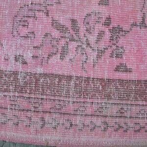 PINK Oushak Rug, Vintage SOFT PINK Overdyed Rug, Handmade Area Rug, Anatolian Pink Rug 290 cm x 166 cm 9,5 feet x 5,4 feet model:724 image 5