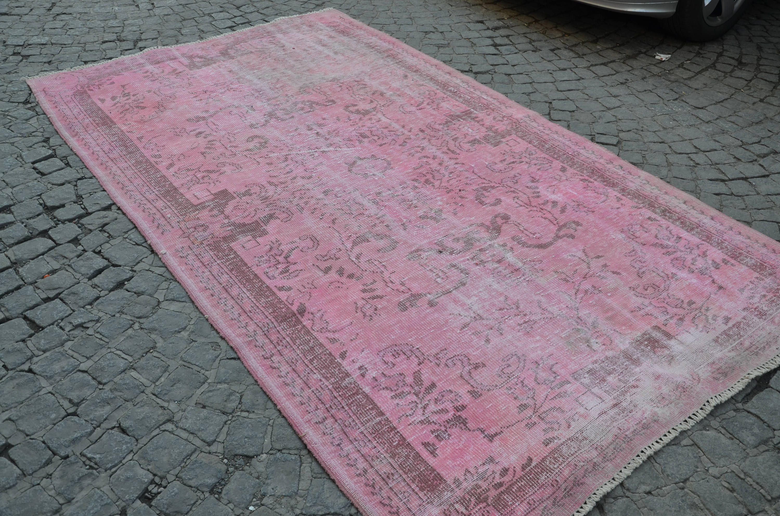 PINK Oushak Rug Vintage SOFT PINK Overdyed Rug Handmade Area Etsy