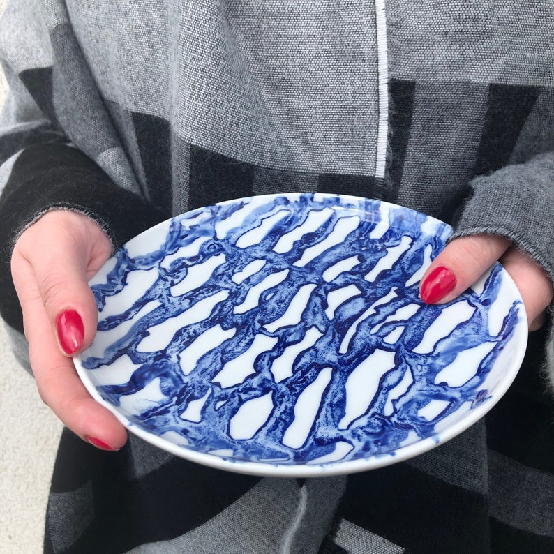 Porcelain Plate Original Abstract Art on Plate Modern Plate Etsy