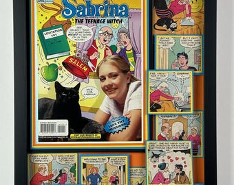 Sabrina the Teenage Witch #12 (1998) with Cover Art by Dan DeCarlo featuring Melissa Joan Hart - Original 3D Comic Collage - 12"x16"
