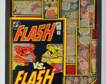 Flash Vol.1, #323 (1983) - with cover by Carmine Infantino & Rodin Rodriguez - Original 3D Comic Collage - 12"x16"