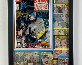 Batman Vol 1 #420 (1988) featuring KGBeast with cover by Mike Zeck - Legacy 3D Comic Collage 12"x16"