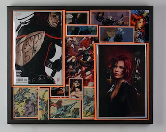 Giant-Sized Legacy 3D Collage featuring Web of Black Widow Vol 1 #1 1:600 Virgin Variant &  Black Widow Vol 8 #15 SIGNED by Adam Hughes