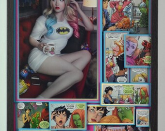 Harley Quinn Vol 4, #24 - Warren Lauw Virgin Variant (Limited to 1000) - Original 3D Comic Collage - 12" x 16"