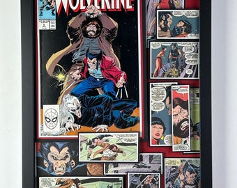 Wolverine Vol 2 6 (1988) with Cover Art by John Buscema and Al Williamson - Original 3D Comic Collage - 12"x16"