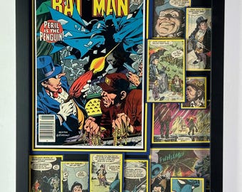 Batman Vol 1 #374 (1984) featuring The Penguin - Original 3D Comic Collage - 12"x16"