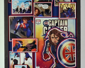 Captain Carter Vol 1, #4 (2022) with Variant Cover Art by Romy Jones - 3D Cover Pop Collage - 12" x 16"