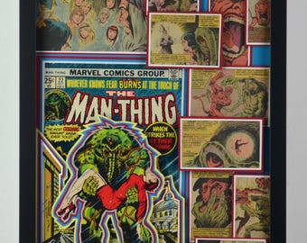 Man-Thing Vol 1 #22 (1975) with art by Ed Hannigan - 3D Cover Pop Collage - 12" x 16"