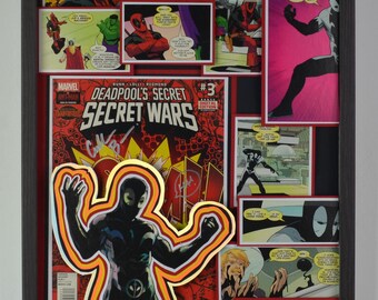 Deadpool's Secret Secret Wars Vol 1 #3 (2015)  Signed by Author Cullen Bunn & Editor Heather Antos - 3D Cover Pop Collage
