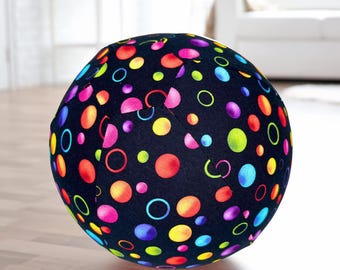 Colorful Dot Fabric Balloon Ball – Washable, Reusable Indoor or Outdoor Play Ball – Large or Small