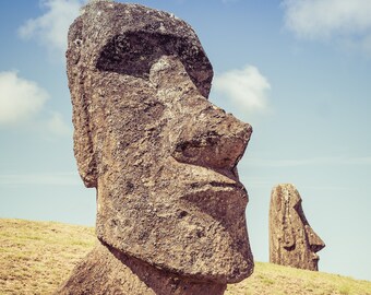 Photo Print of Moai Statues on Easter Island, Landscape Photography Prints, Available on Canvas and Metal