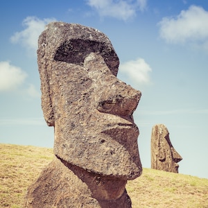 Photo Print of Moai Statues on Easter Island, Landscape Photography Prints, Available on Canvas and Metal image 1