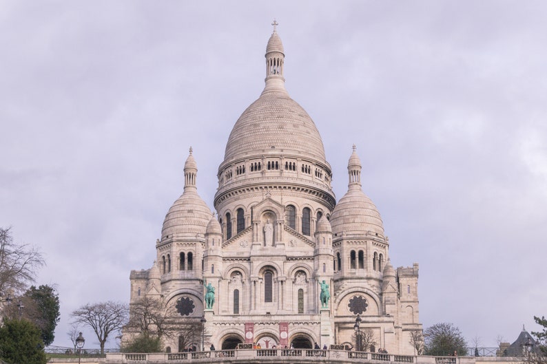 Sacre Coeur Photo Print, Montmartre Print, Paris Photography Print, Available on Canvas and Metal image 1