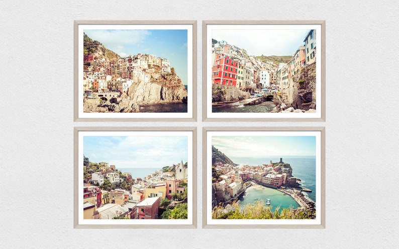 Manarola Cinque Terre Photography Corniglia Set of 4 Prints Riomaggiore Gallery Wall Set Vernazza