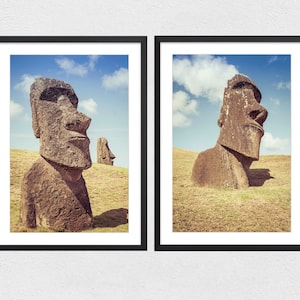 Moyai Moai Easter Island Head Emoji Art Board Print for Sale by donbass