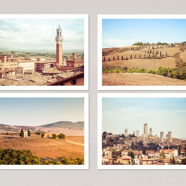 Notecards Set of 4, Tuscany Photography Prints, Italy Note Cards, Blank Stationery Set