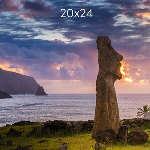 Easter Island Photo Print, Moai Statue at Sunrise on Easter Island, Available on Canvas and Metal image 6