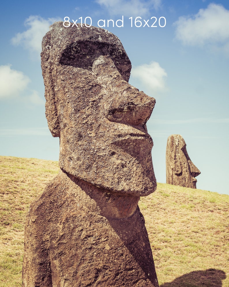 Photo Print of Moai Statues on Easter Island, Landscape Photography Prints, Available on Canvas and Metal image 4