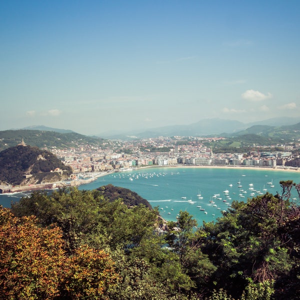 Photo Print of San Sebastian and La Concha Bay; San Sebastian Photography Print, Available on Canvas and Metal