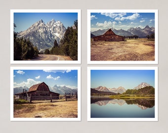 Mountain Notecards Set of 4, Grand Teton Photography, Blank Stationery Set