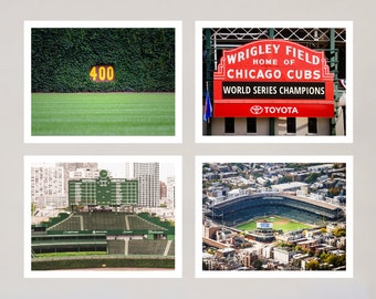 Wrigley Field Notecards, Wrigley Field Photography, Note Cards Set of 4, Blank Stationery Set