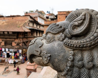 Hindu God Photos, Garuda in Bhaktapur, Kathmandu Nepal Photography, Available on Canvas and Metal