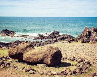 Easter Island Photography, Moai Statue on Easter Island, Available on Canvas and Metal