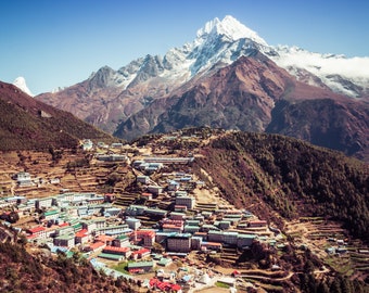 Nepal Photography Prints, Namche Bazaar, Himalaya Mountains, Available on Canvas and Metal