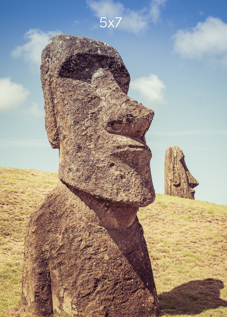 Photo Print of Moai Statues on Easter Island, Landscape Photography Prints, Available on Canvas and Metal image 3