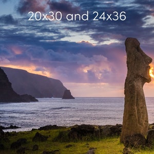 Easter Island Photo Print, Moai Statue at Sunrise on Easter Island, Available on Canvas and Metal image 7