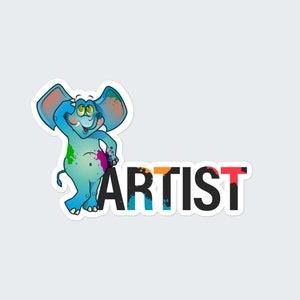 Gift for artist original illustrations stickers