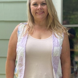 S Upcycled Vintage Quilt Vest