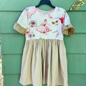 XS/ Small Upcycled Cottage Core Vintage Fabric Babydoll Dress