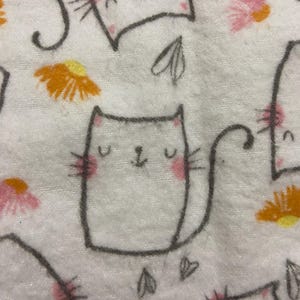 1/2 Yard of Prewashed Flannel Kitty Fabric