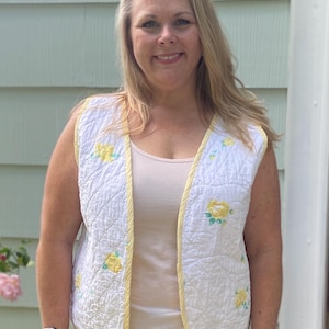 L Upcycled Vintage Quilt Vest