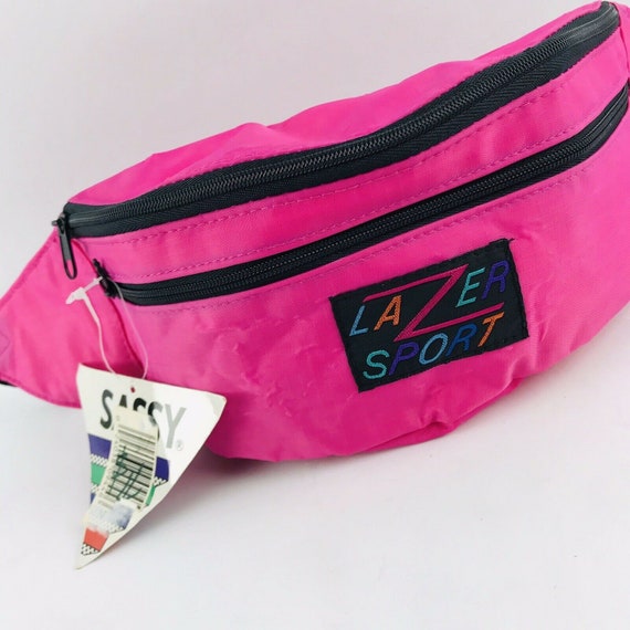 Vintage 80s 90s neon pink LAZER SPORT fanny pack w