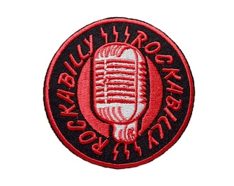 Microphone Iron On Embroidered Patch