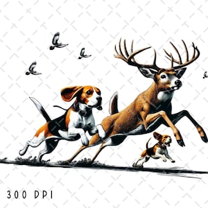 Hertenjacht PNG, hertensublimatie, herten PNG, Dog Hunter png, Buck png, Dog Hunting png, jachtseizoen png, digitale download