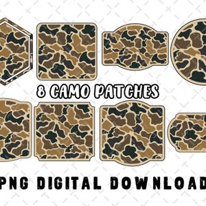 Patchs camouflage PNG, camouflage chasse au canard PNG, sublimation de chasse camo, camouflage, chasse camo old school png, téléchargement numérique