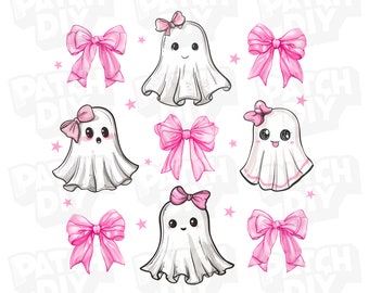 Coquette Bow Ghost PNG, Retro Halloween PNG, Halloween Sublimation, Coquette Bow Halloween png, Spooky Season, Cute Ghost png, Girly png