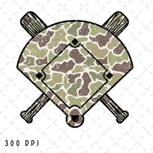 Camo Baseballschläger und Diamant PNG, Baseball PNG, Baseball Sublimation, Teamgeist png, Spieltag, gekreuzte Fledermäuse, digitaler Download