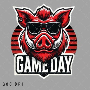 Spieltag Schwein Fußball PNG, Schwein Sublimation, Schwein Schulgeist Digitales Design, Schwein Maskottchen Fußball T-Shirt Design PNG, digitaler Download
