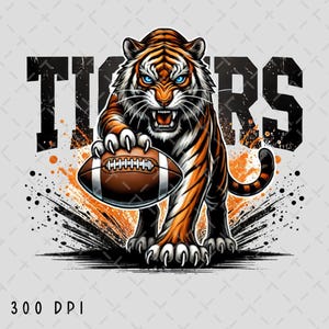 Tigers Football PNG, Tigers Sublimation, Tigers Logo png, Tigers School Spirit Digital Design, Football T-shirt PNG, Digital Download