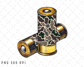 Cartuchos de escopeta de camuflaje PNG, Caza de patos PNG, Cazador de patos PNG, Sublimación de caza de camuflaje, Diseño de patrón de camuflaje de la vieja escuela, Descarga digital
